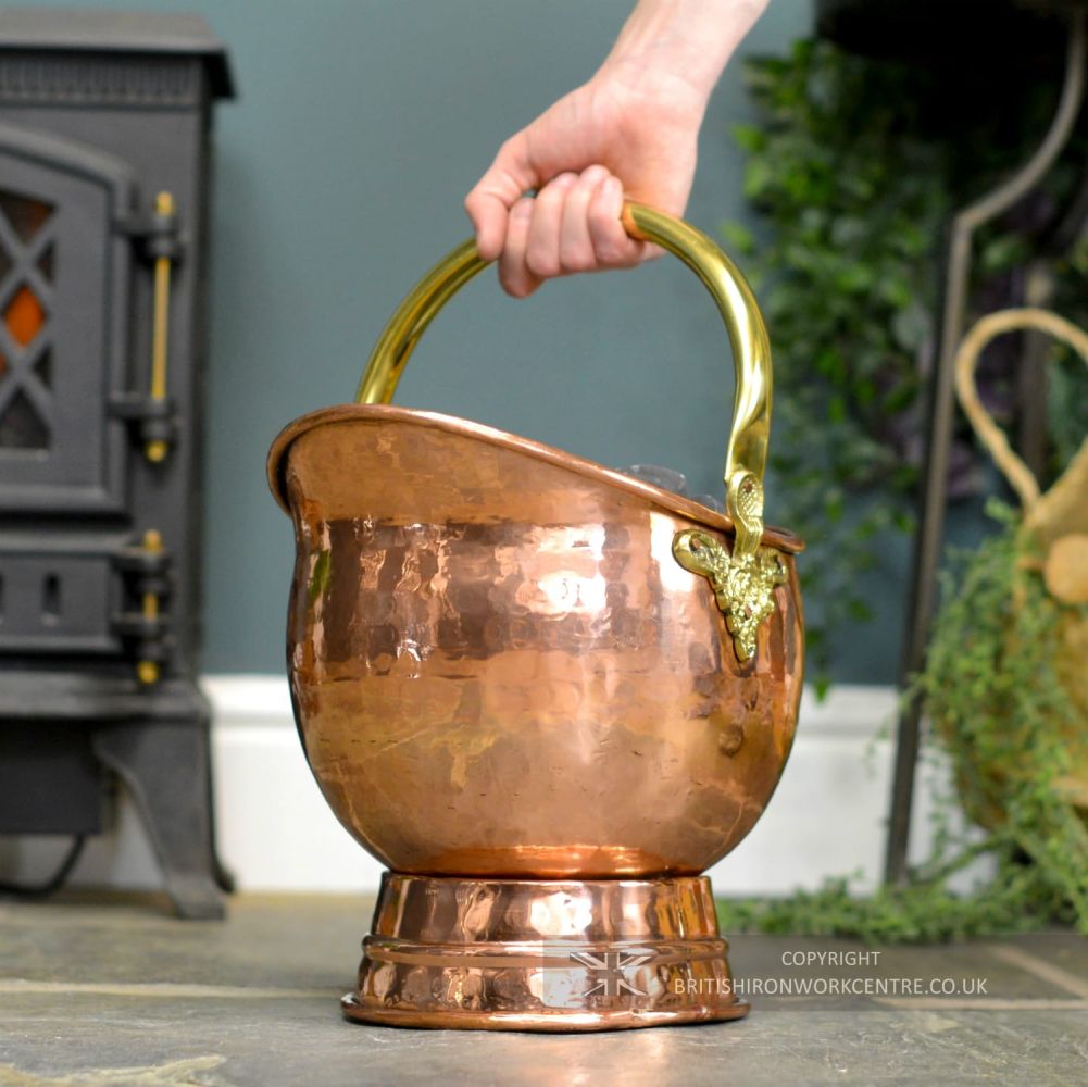 Medium Copper & Brass Fireplace Scuttle Scale Shot