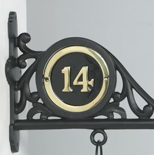 Merton Hall Hanging Shop Sign Brass Door Number 