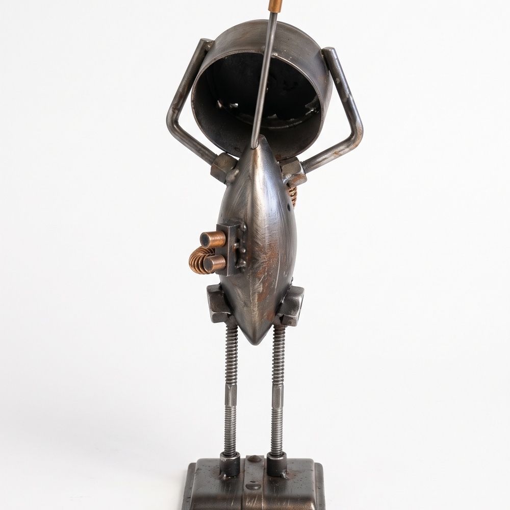 retro metal human clock