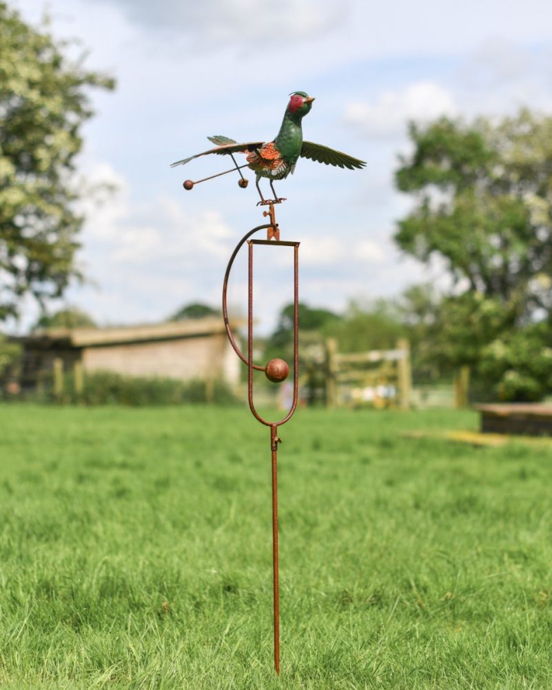 Metal 'Phillip' Pheasant Spinner Garden Spike