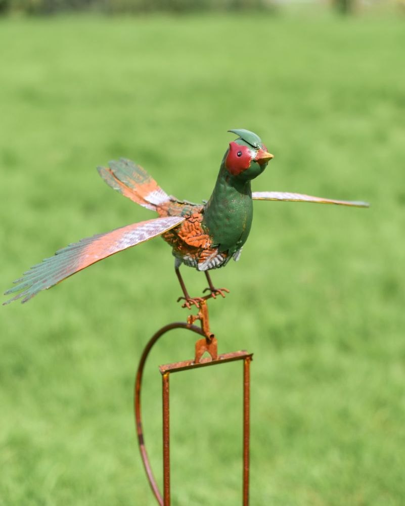 Metal 'Phillip' Pheasant Spinner Garden Spike Side