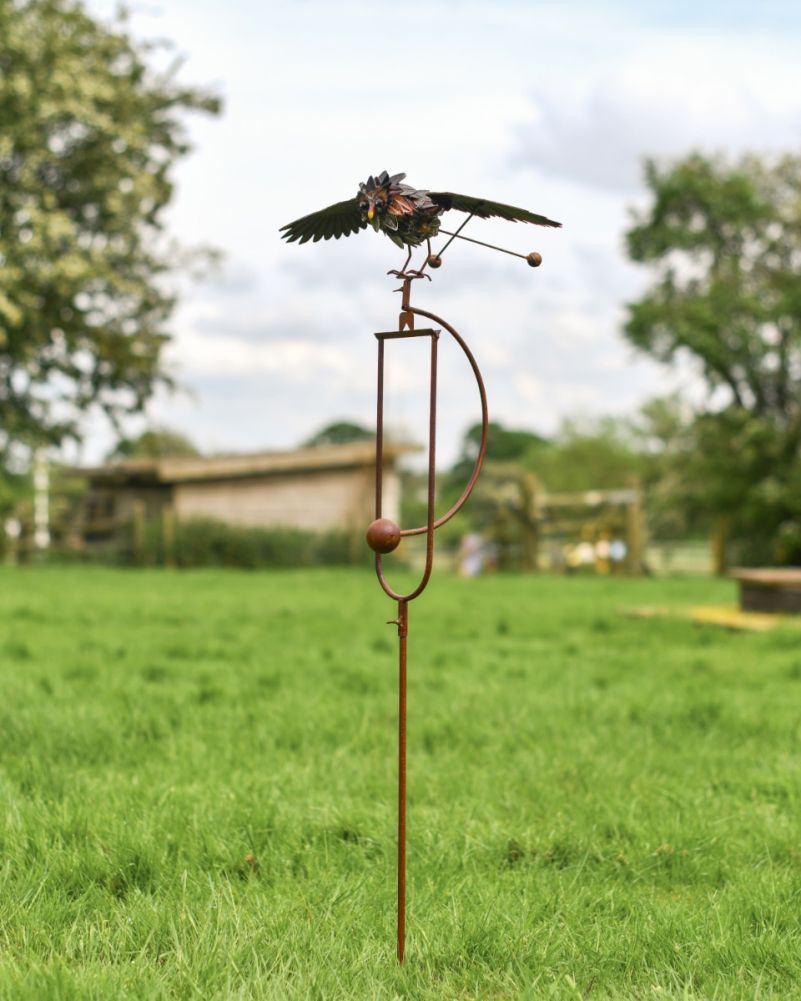 Metal Rocking Owl Lawn Spike 