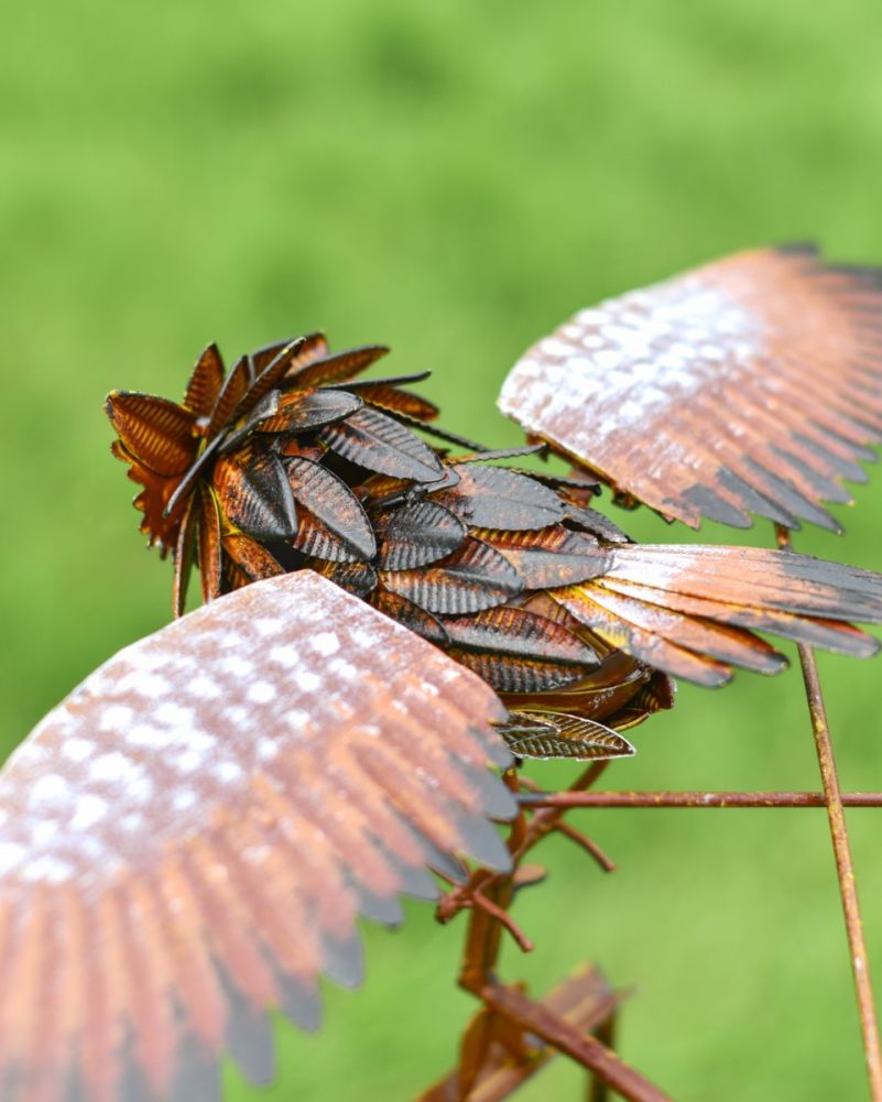 Metal Rocking Owl Lawn Spike  Wings