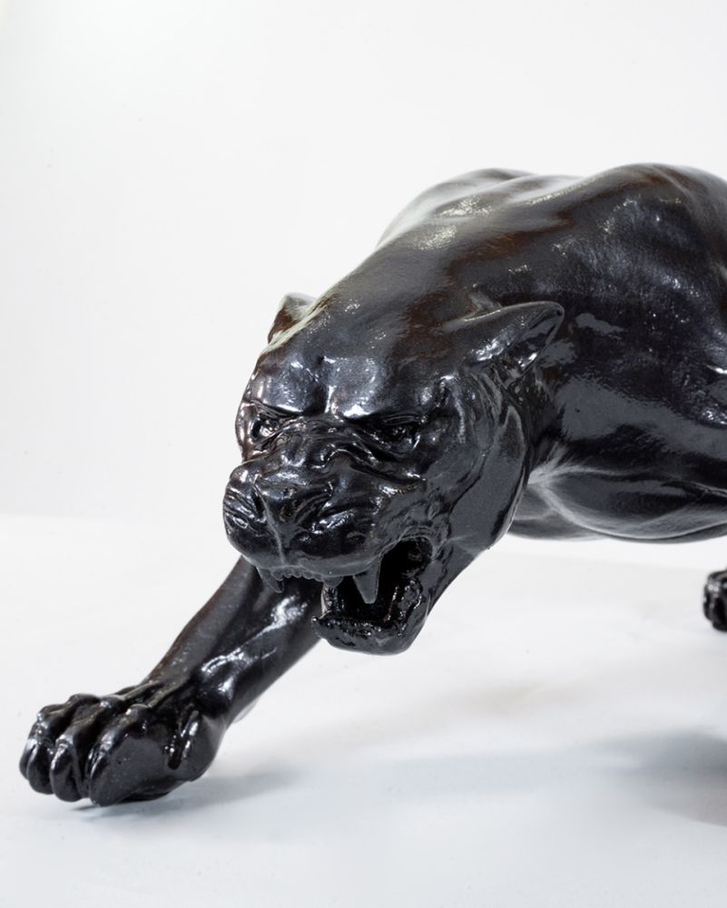 Midnight Prowler Panther Interior Ornament Close Up Black