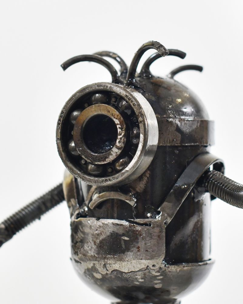 Mini Monster Scrap Metal Art Sculpture Close Up