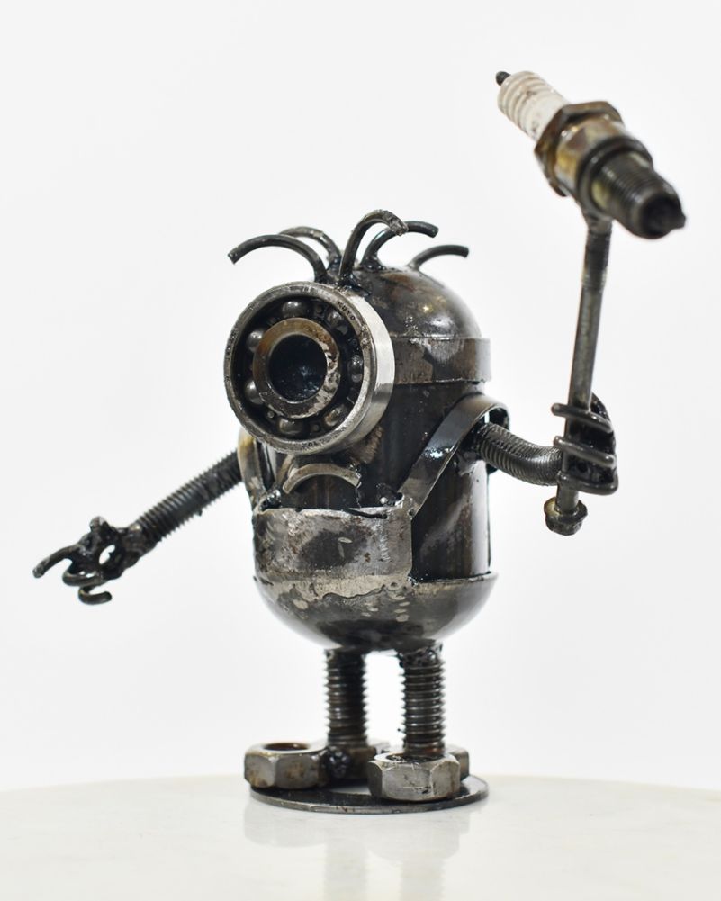 Mini Monster Scrap Metal Art Sculpture Side On