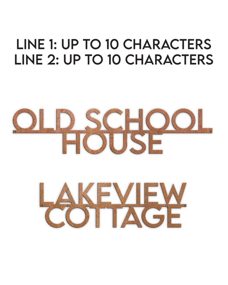 Examples Of The Minimalist Underlined House Name Sign - Rustic