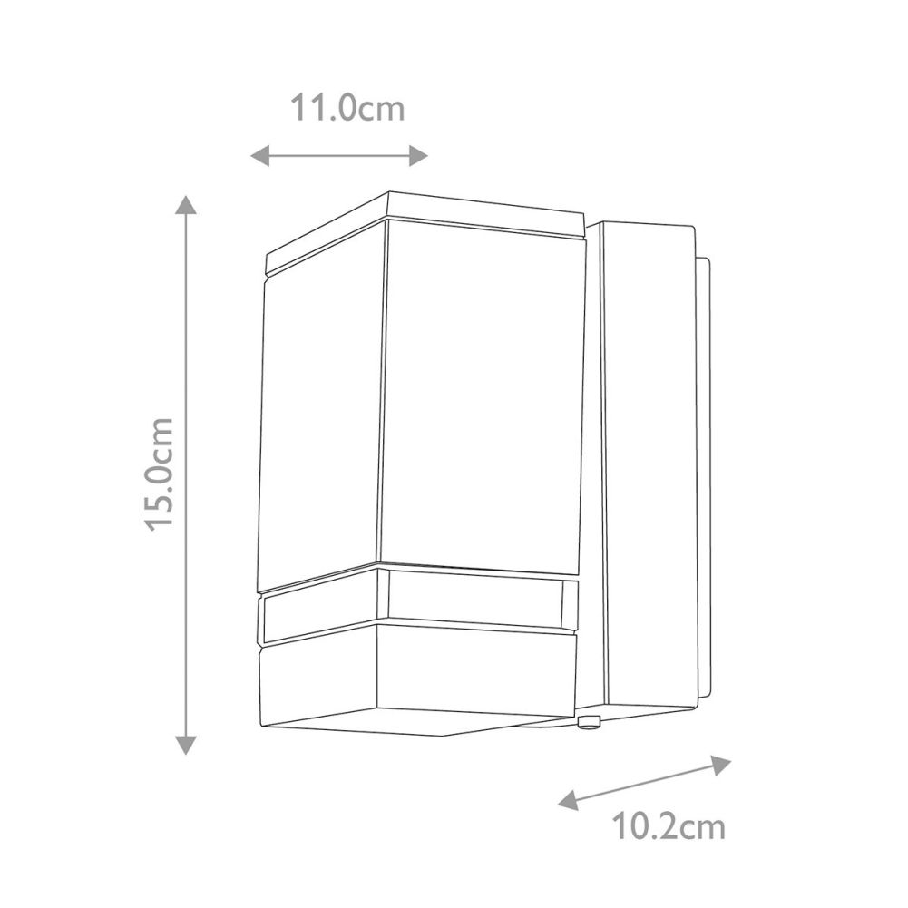 Modern Aluminium LED Down Wall Light-15cm Dimensions
