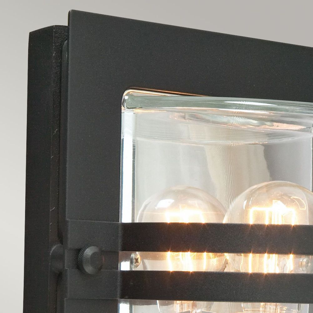 Modern Art Deco Black Barrett Garden Wall Light Top