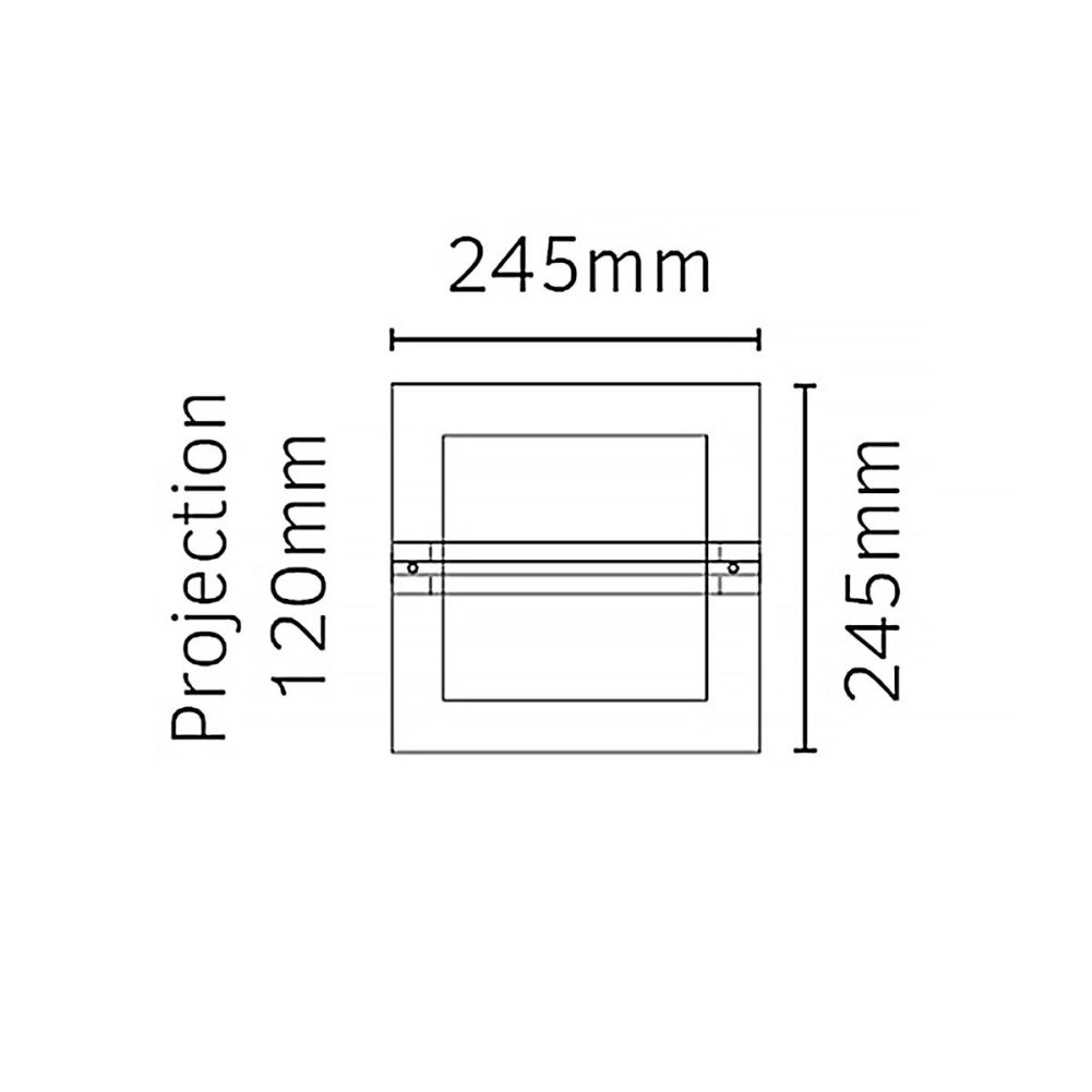 Modern Art Deco Black Barrett Garden Wall Light Dimensions
