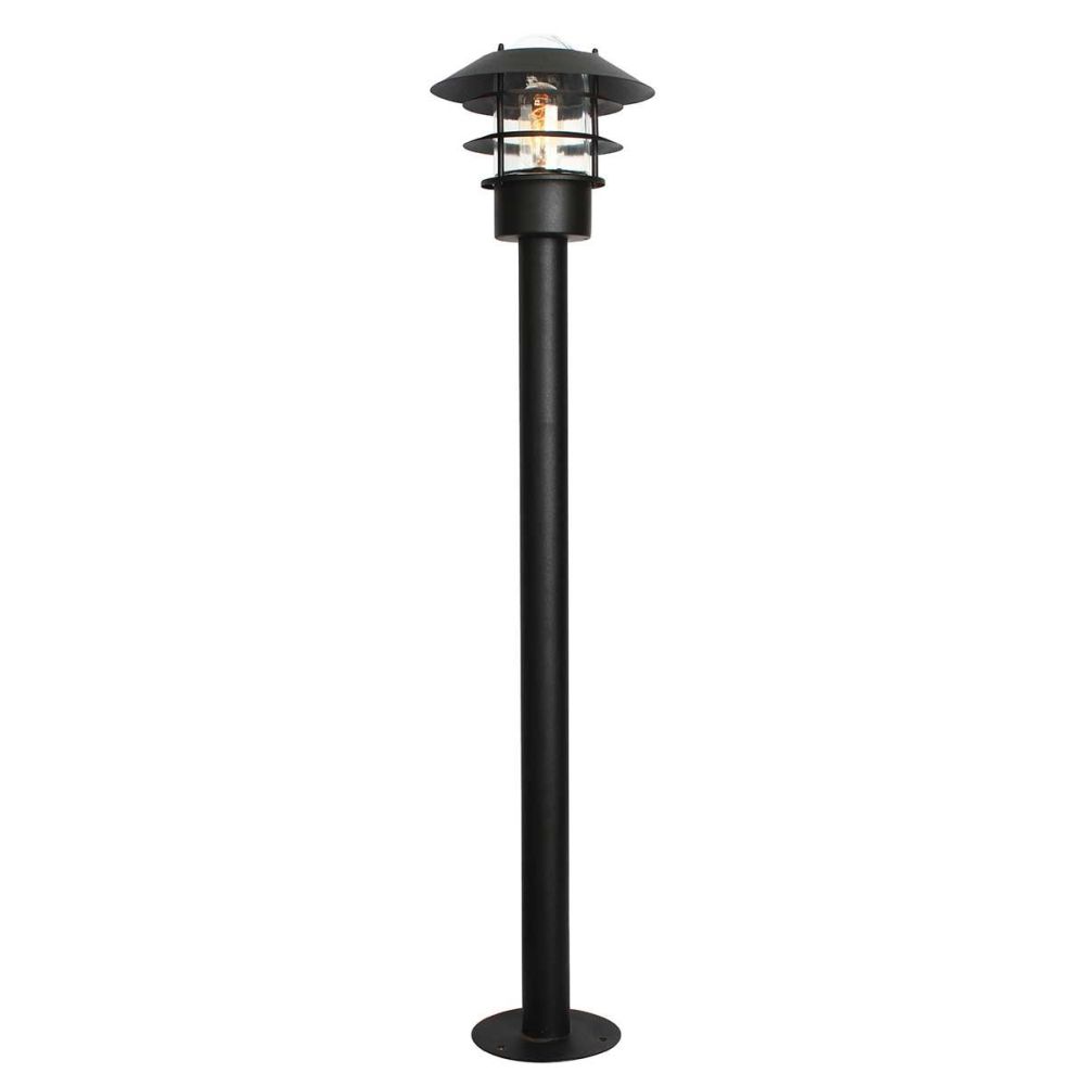 Modern Black 'Seaton' Miniature Lamp Post Set - 1m