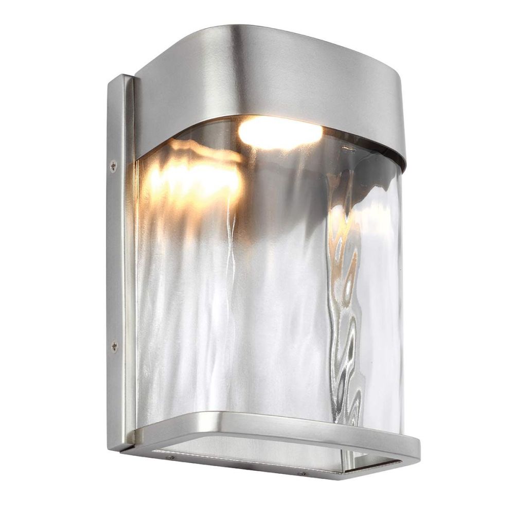 Modern Brushed Steel Outdoor 'Rivers' Flush Wall Light