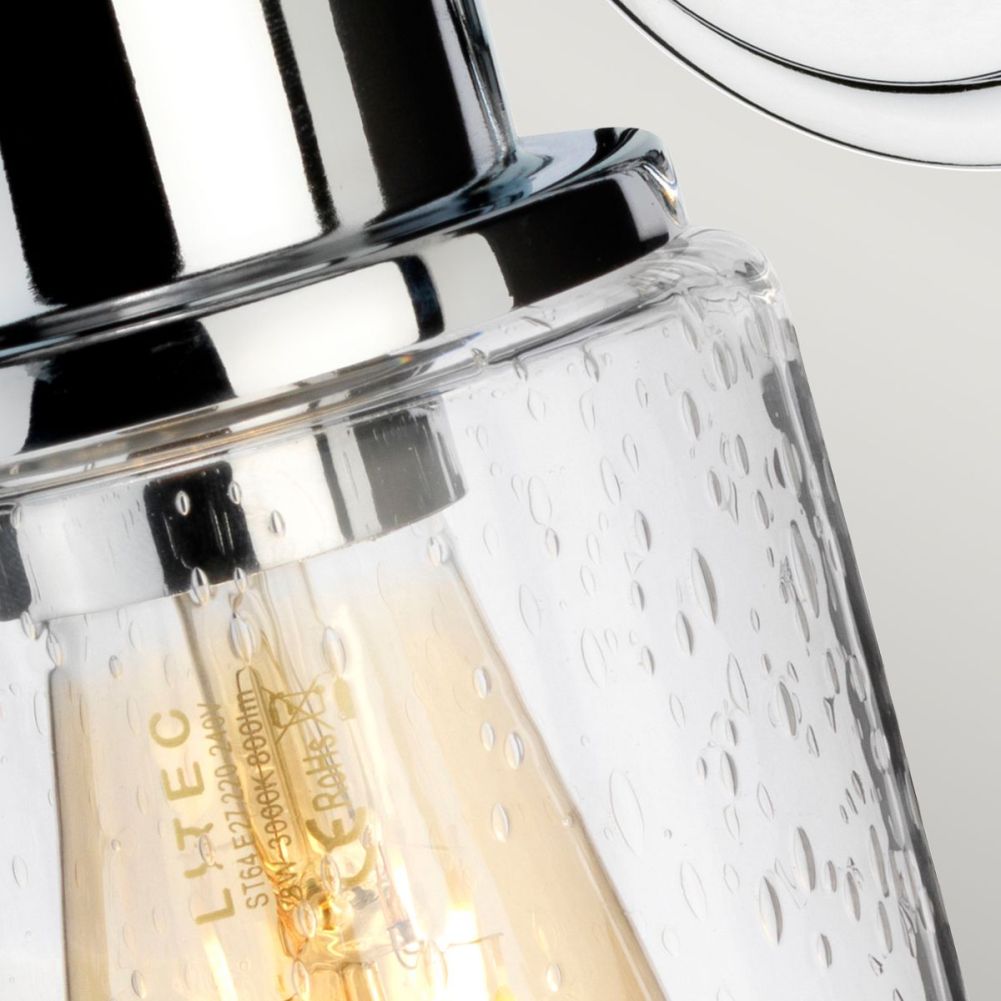 Modern 'Charlton' Wall Light In Polished Chrome Bulb