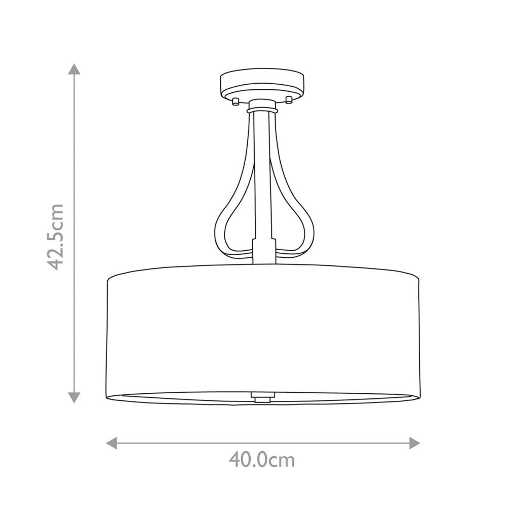 Modern 'Morville' Polished Chrome Ceiling Light Dimensions