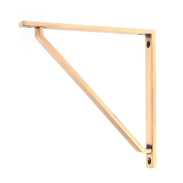 Modern Polished Bronze Shelf Bracket - 20cm x 20cm