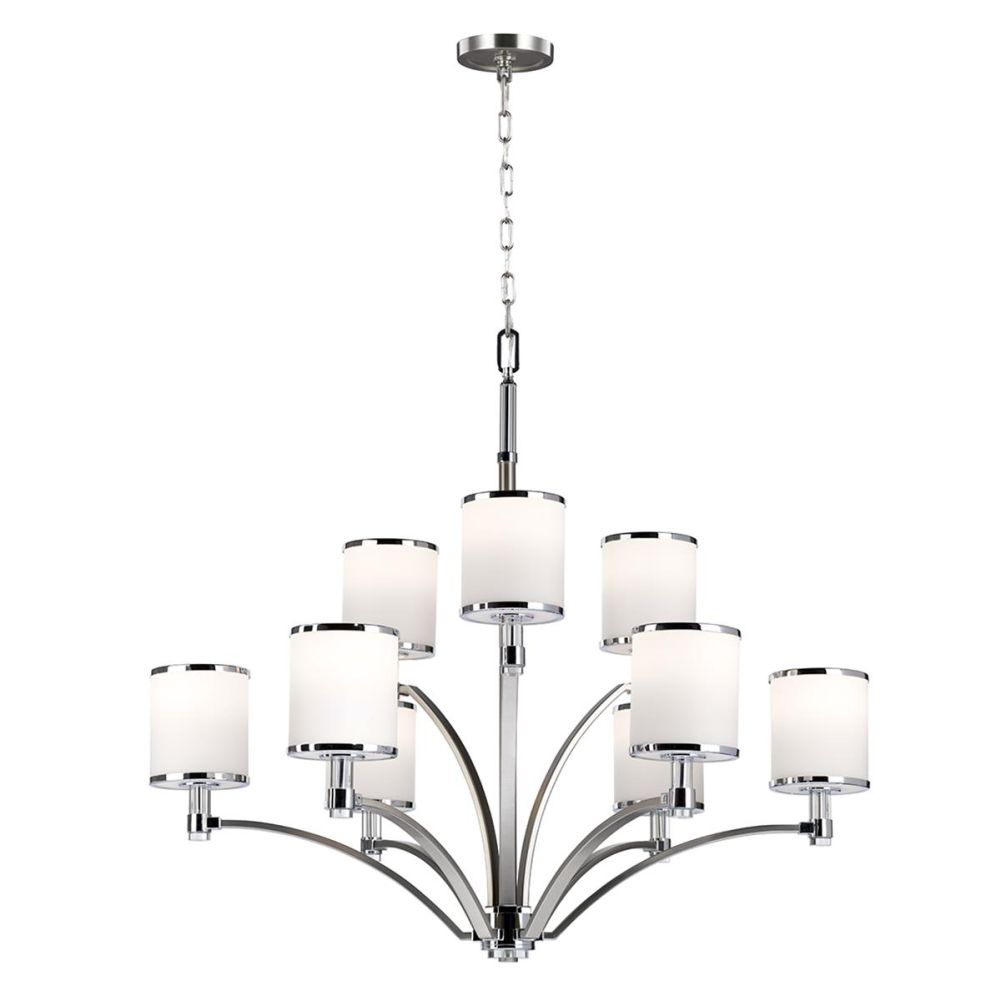 Modern 'Prospect Park' Nine Light Chandelier