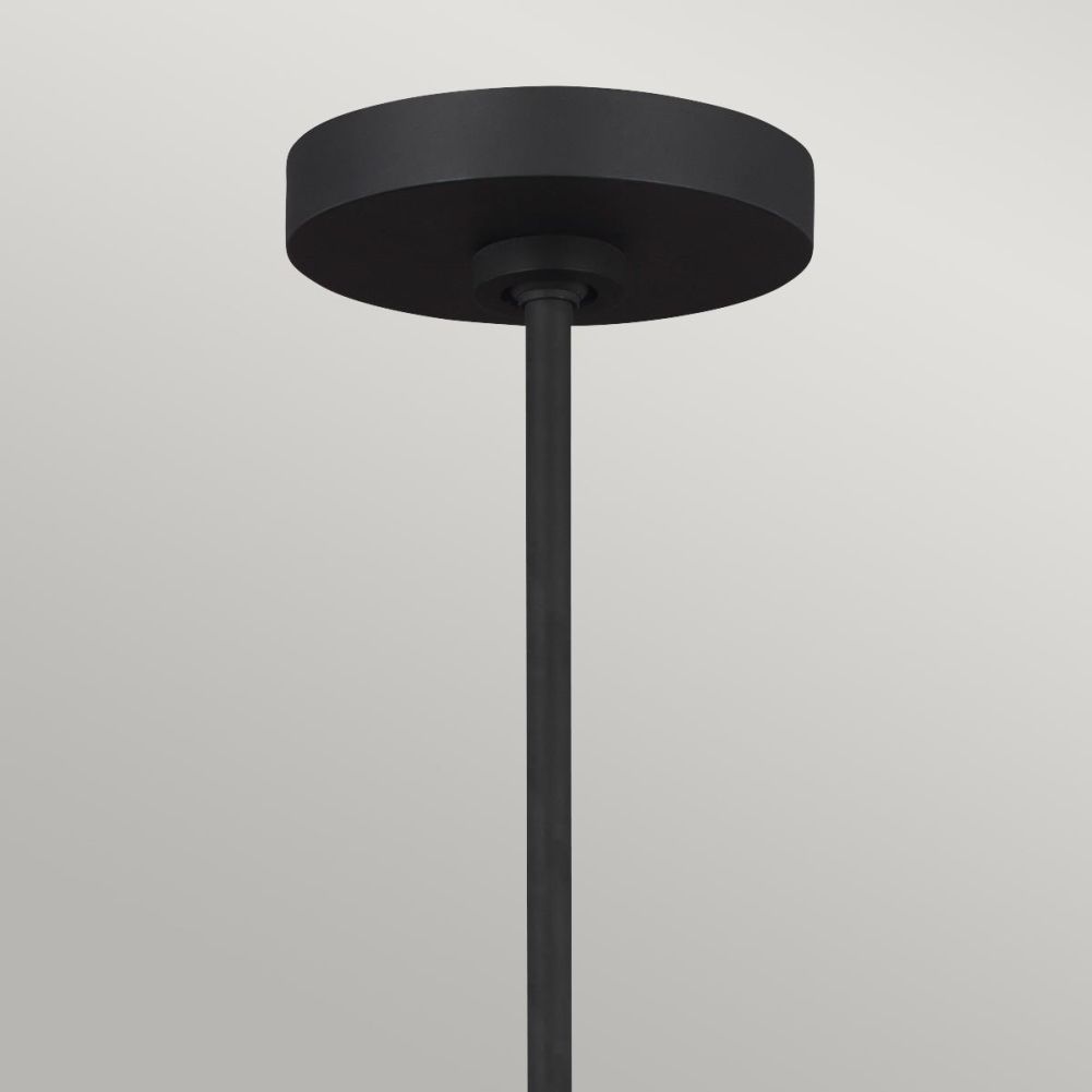 'Moderni' Five Light Chandelier-Midnight Black & Burnished Brass Bracket