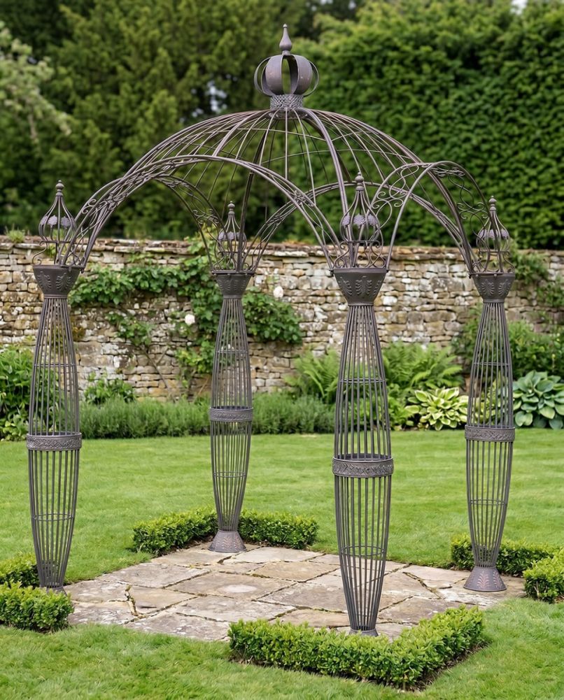 'Montacute' Rustic Wrought Iron Garden Gazebo Digital Illustration