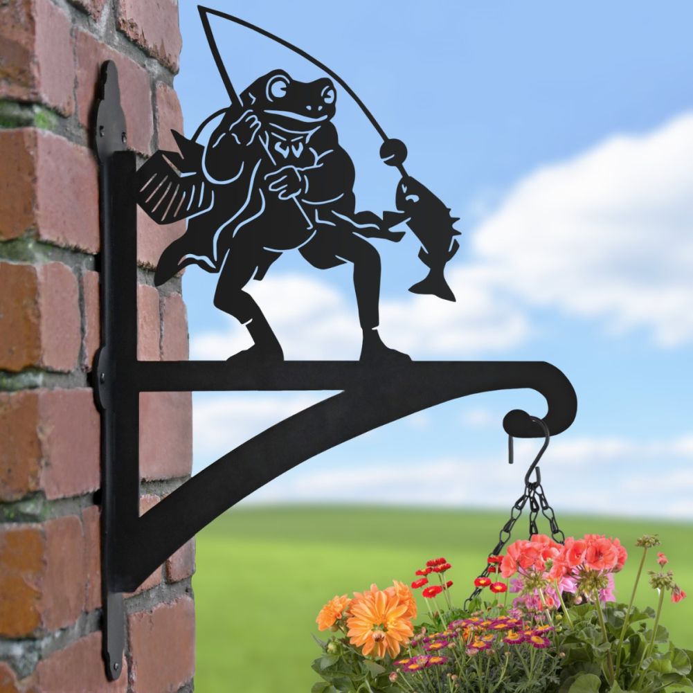 Hanging Basket Bracket with Mr Frog Topper
