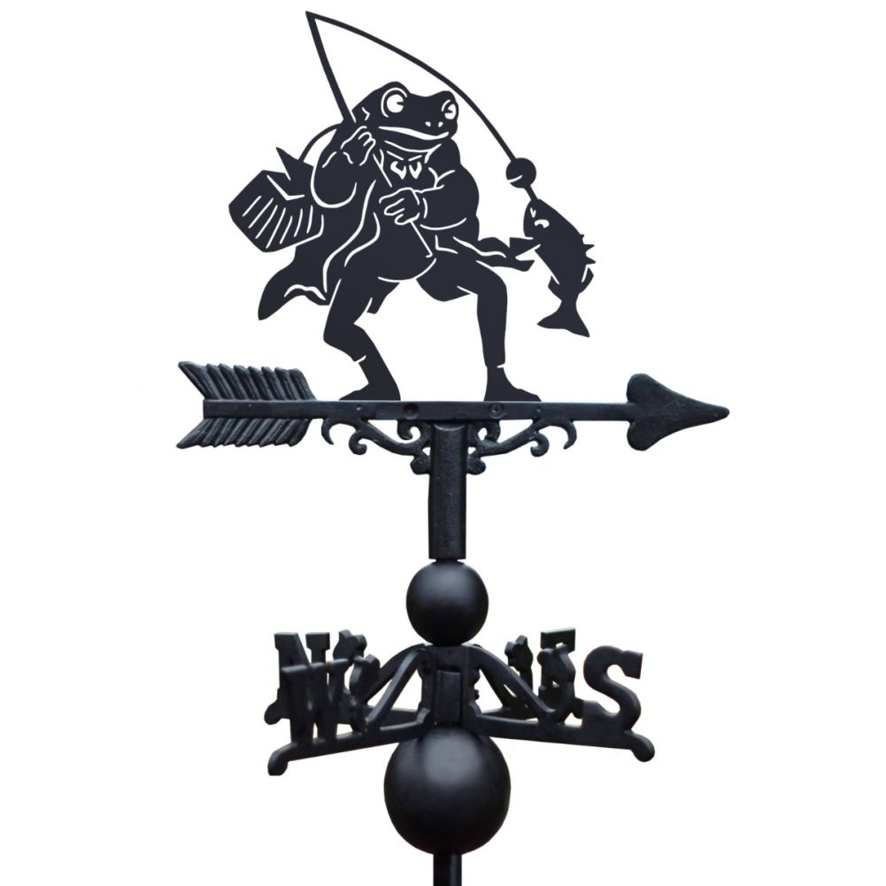 Mr Frog Weathervane on White Background
