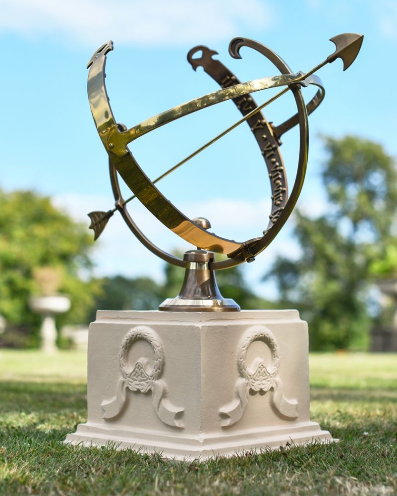 'Nastro' Ornate Cream Cast Aluminium Sundial Column