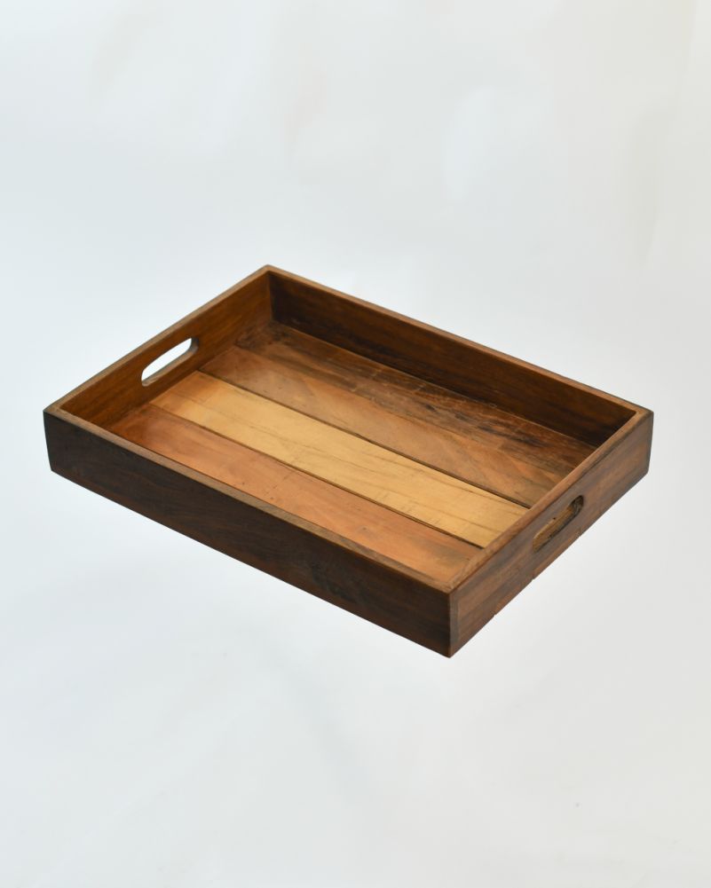 Above The Pair Of Recycled Wood Rustic Serving Trays