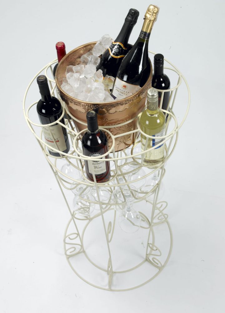 The 'Moscato' Deluxe Glass & Bottle Rack In Cream