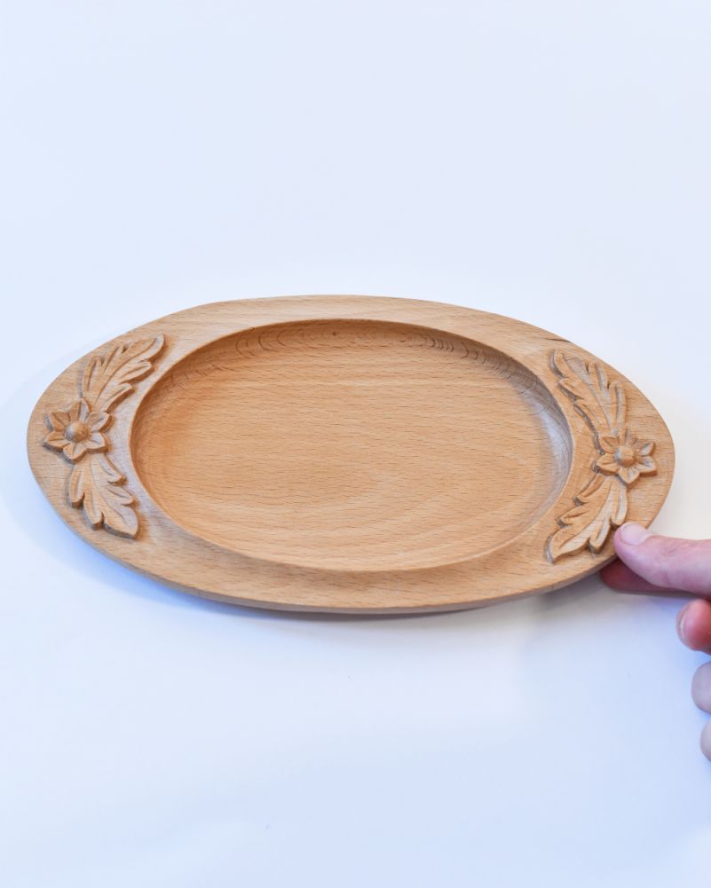 Ornate Beechwood Tray - Leafy Bloom To Scale