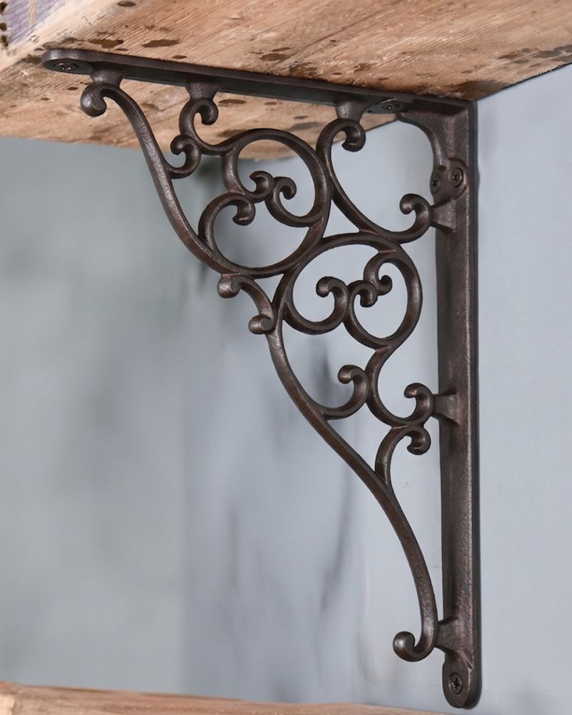 Cast Iron Antique Scroll Shelf Bracket - Pack Of 2