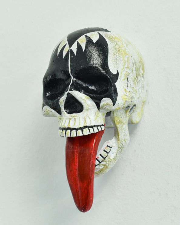 Ornate Cast Aluminium Skull Ornament On The Wall
