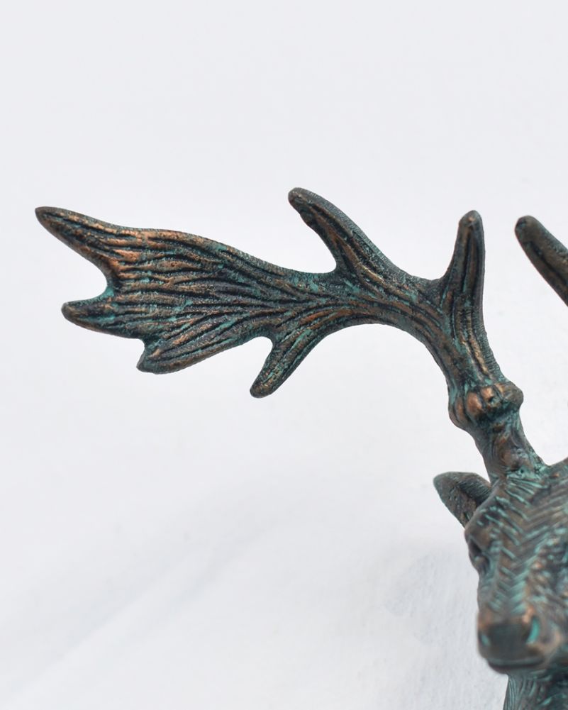 Verdigris Elk Head Hook Antlers