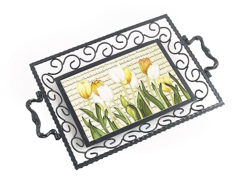 Tulips Cast Iron & Ceramic Breakfast Tray