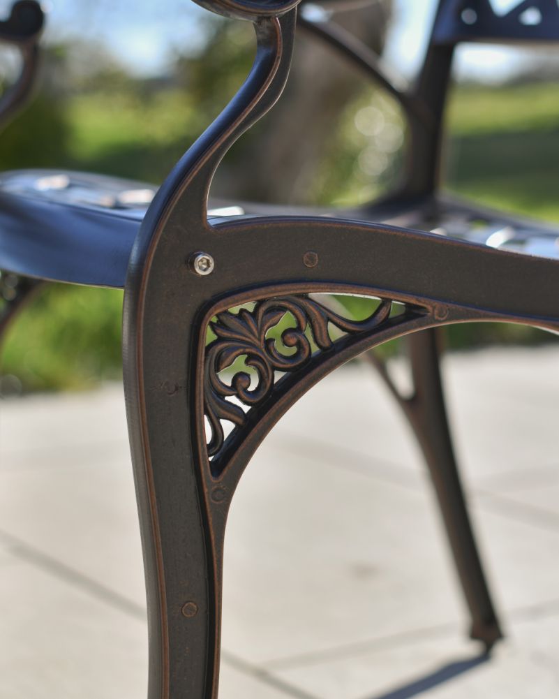 Close Up Of The Design On The Bistro Set Chairs