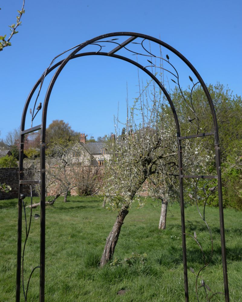 Top Of The Ornate Floral Foglia Natural Lacquer Rose Arch