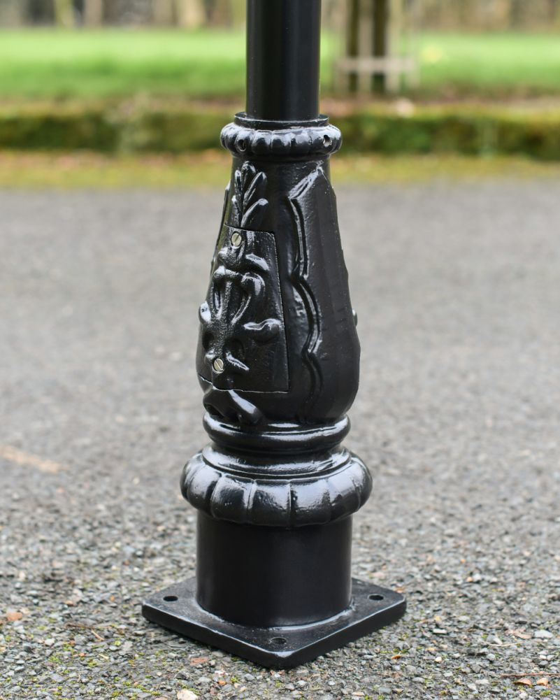 Ornate 'Miller' Triple Headed Victorian Lamp Post Base Details