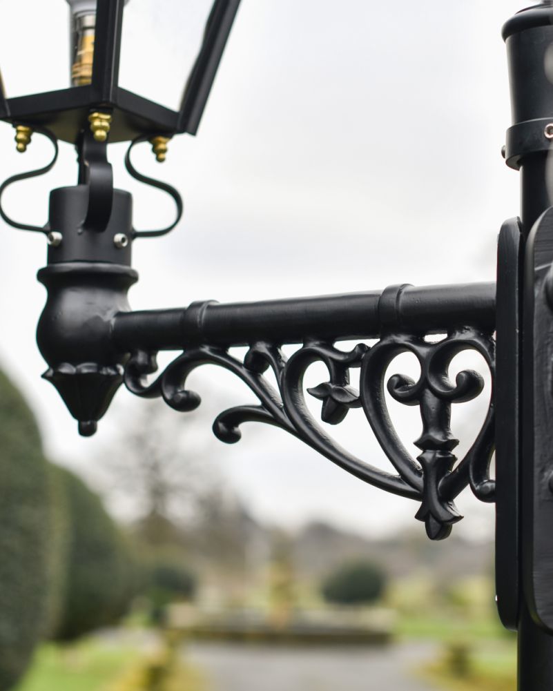 Ornate 'Miller' Triple Headed Victorian Lamp Post Floral Details