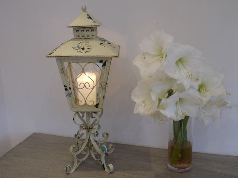 Ornate Rustic Cream Candle Lantern