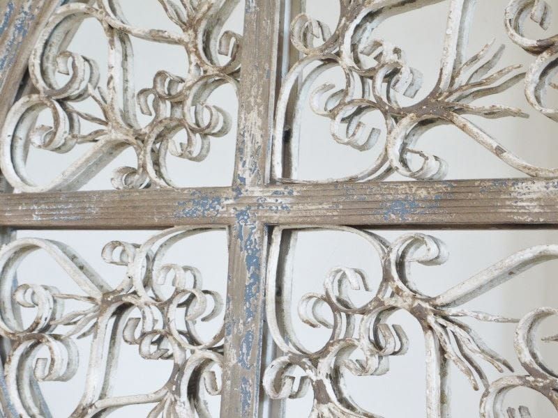Ornate Rustic Wall Mounted Round Mirror - Close Up of Ornate Detail