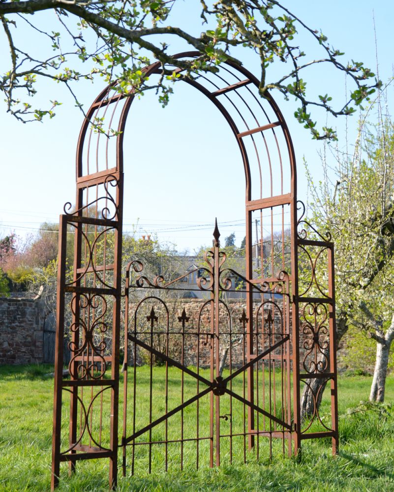 Ornate Rustic Wightwick Gothic Rose Arch With Gate