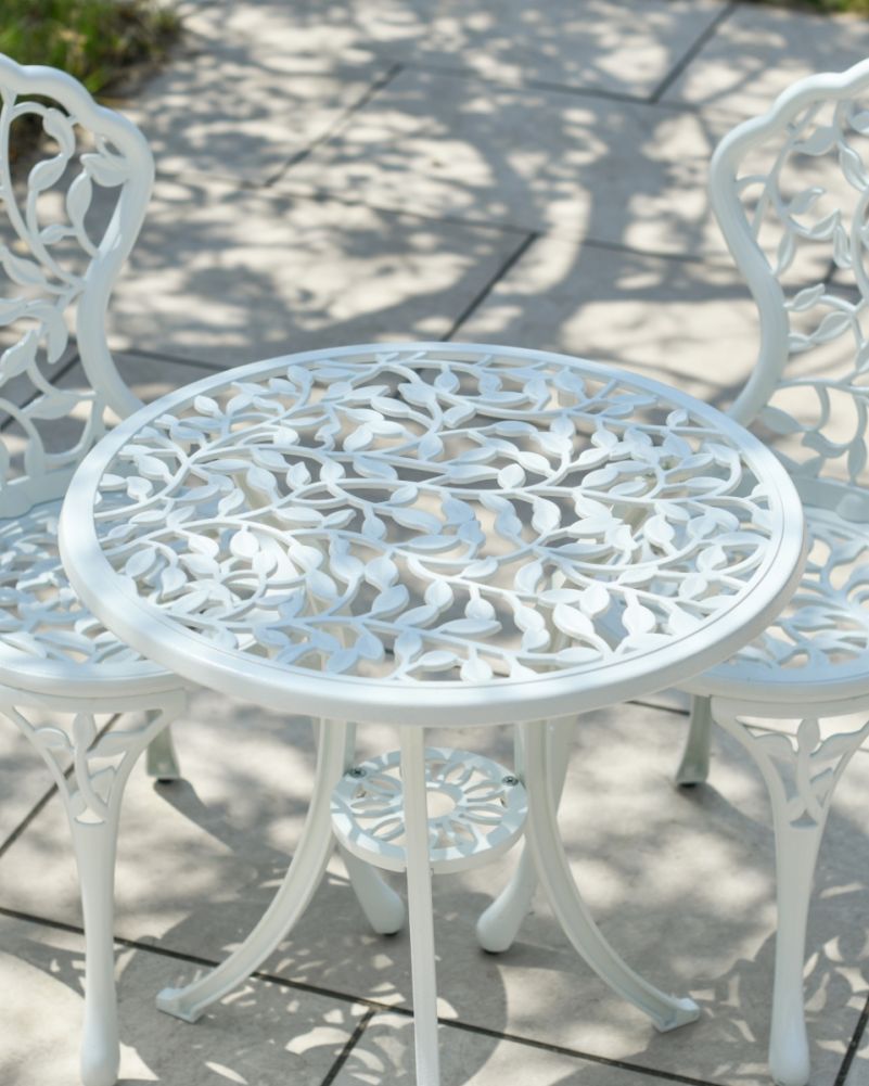 Outdoor Two Seater Bistro Set In White