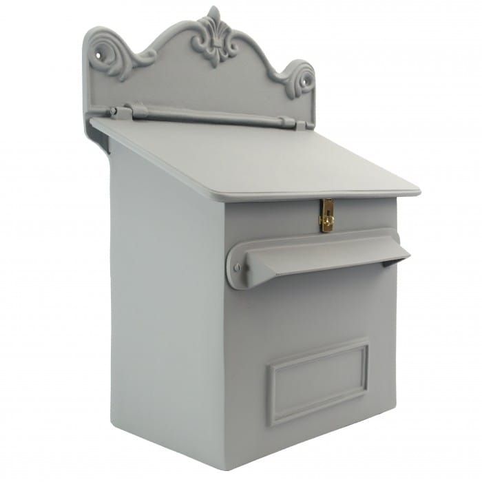 Pastel Grey Knightsbridge Post & Parcel Box - Side View 