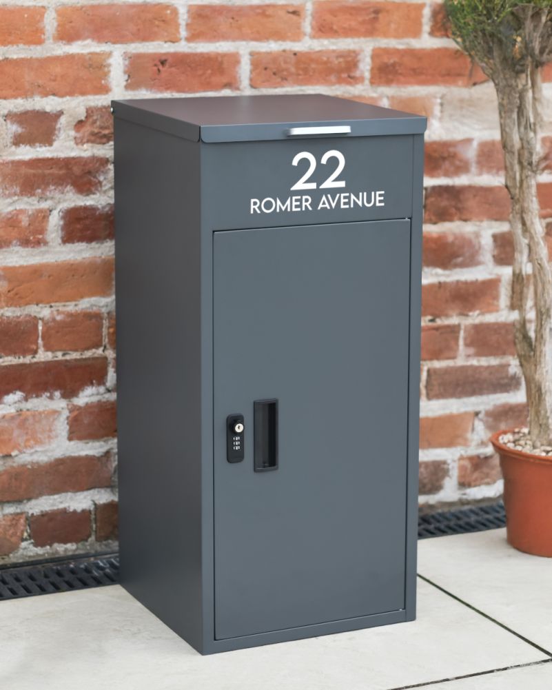 Personalised Contemporary Grey 'Atlow' Parcel Box