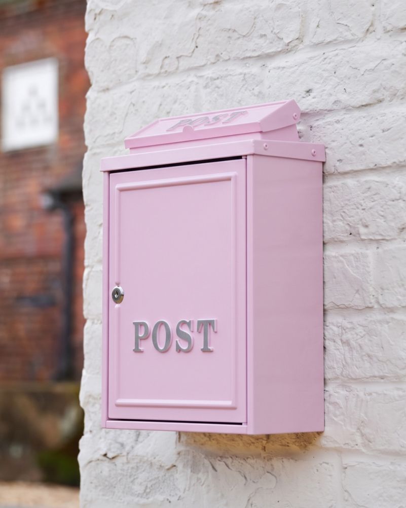 Pink Wall Mounted Post Box With Silver Lettering Digital Illustration