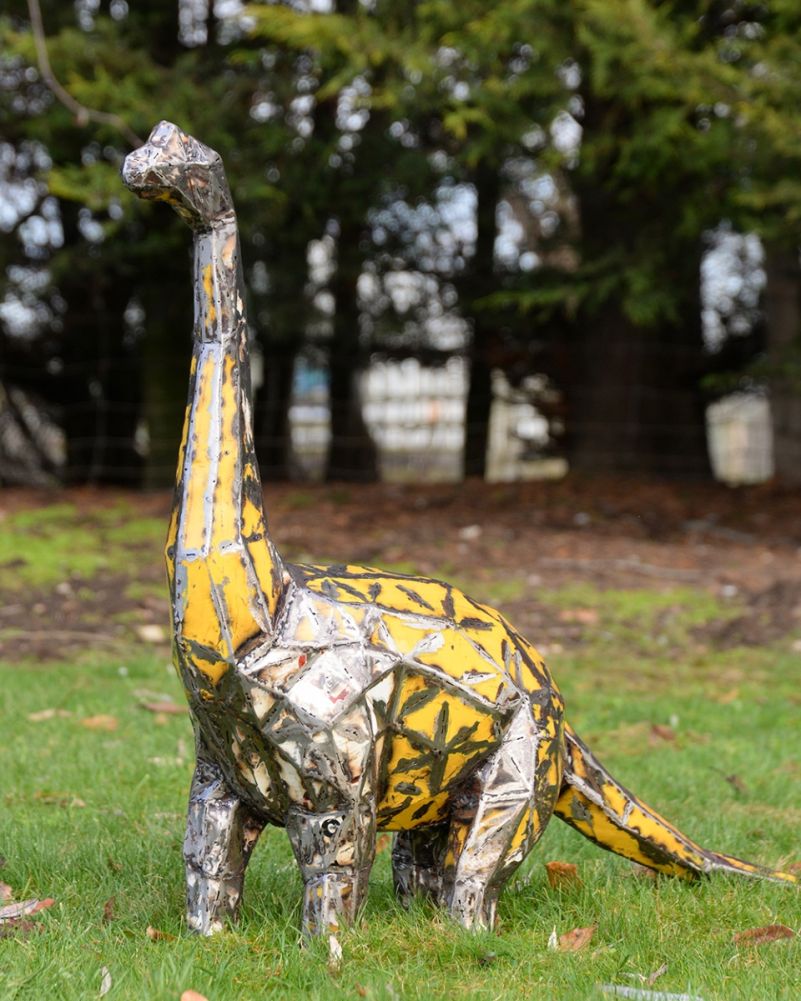 'Pinnacle' The Brachiosaurus Recycled Oil Drum Sculpture