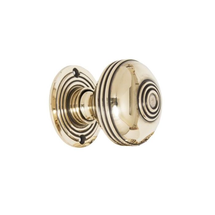 Polished Brass Antique Ridged Door Knob