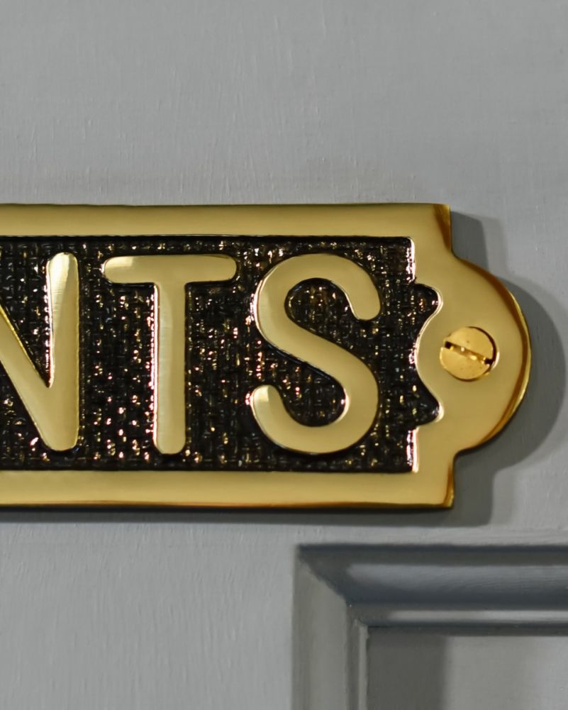 Polished Brass Gents Toilet Sign Right Side