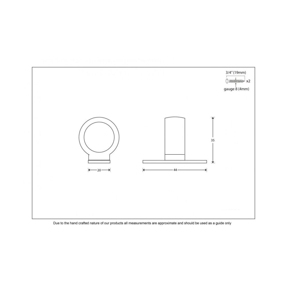 Polished Brass Sash Ring Eye Lift Dimensions