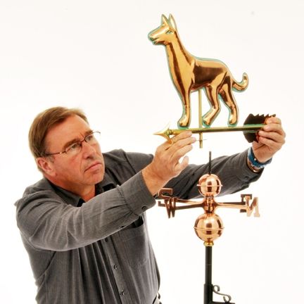 Polished Copper Dog Weathervane Scale