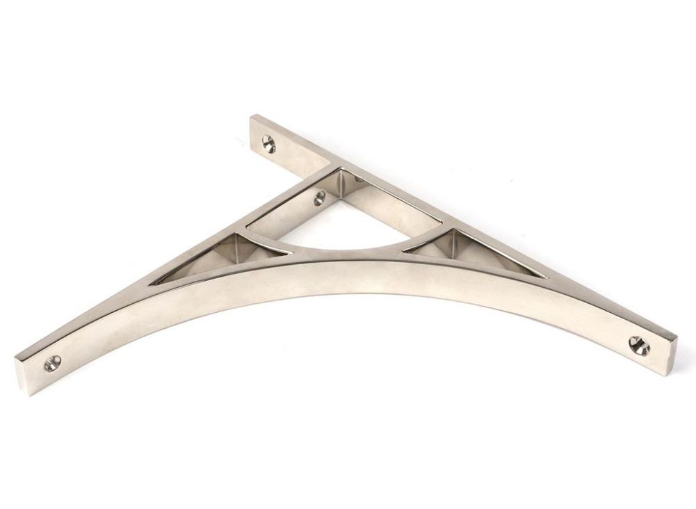Polished Nickel Arched Shelf Bracket With Fixings