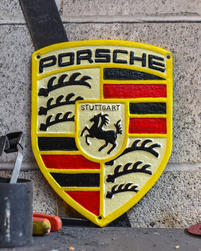 Porsche Cast Iron Automobilia Sign